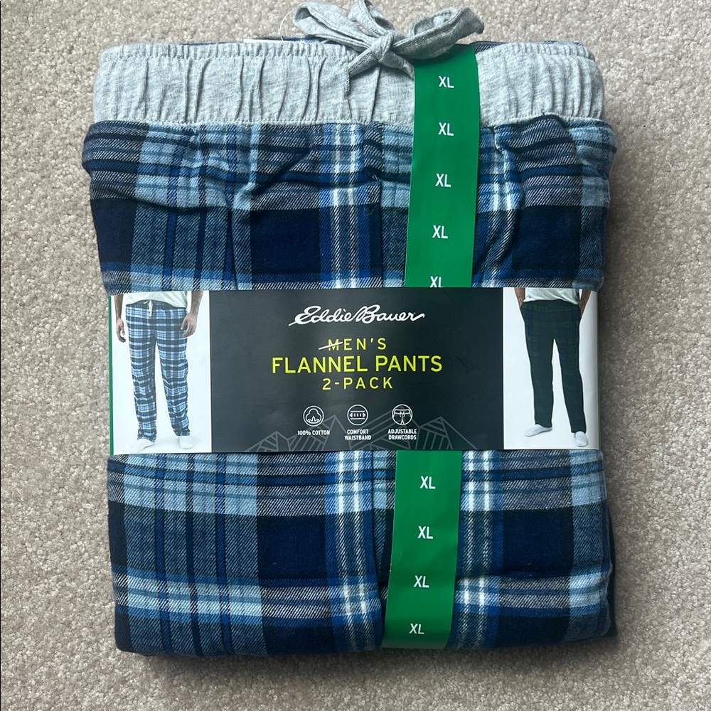 Men’s 2 pack flannel pants size XL